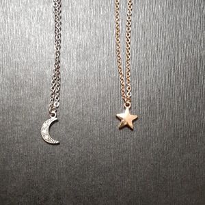 Moon and star necklaces